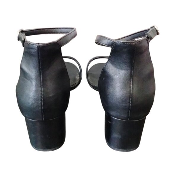 Amazon Essentials Black Two Strap Heeled Sandals Adjustable Ankle Strap Size 13W - Picture 8 of 9